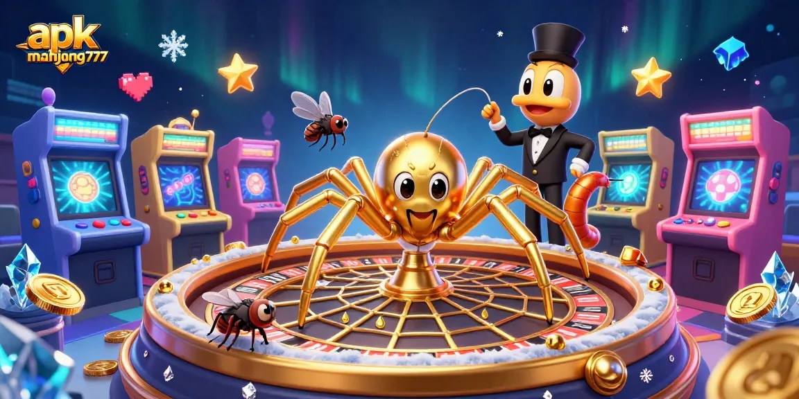 Engage in thrilling gameplay with apk mahjong777, featuring a colorful casino scene with dynamic elements.
