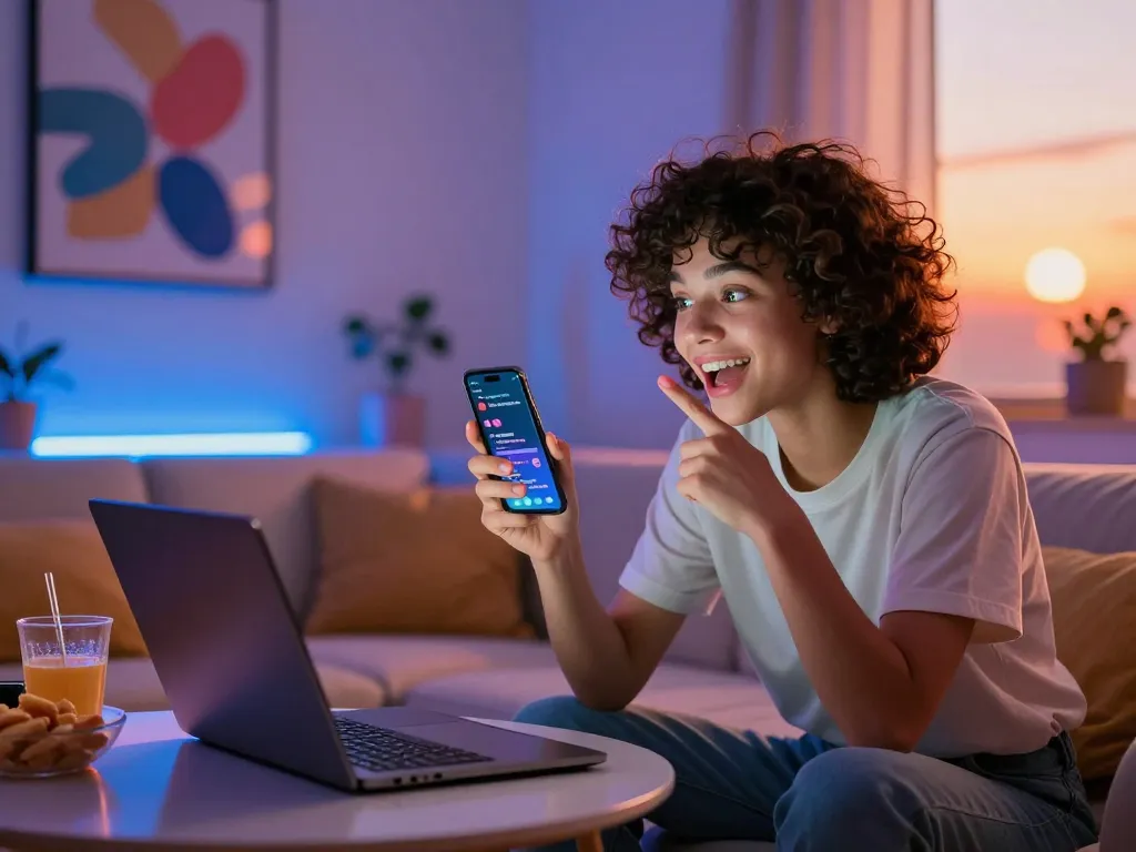 Engaging NSFW online chat experience showcasing playful interactions with an AI avatar.