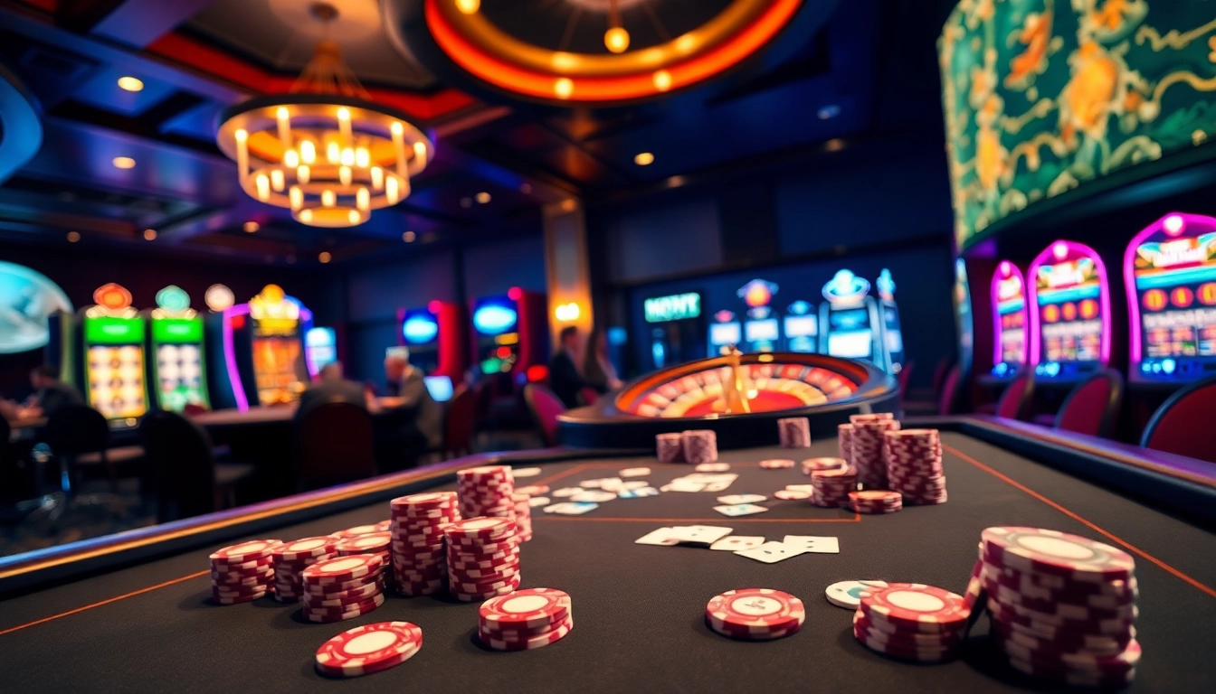 A high-stakes poker table in a luxury casino showcasing intense focus with a migration lawyer melbourne theme.