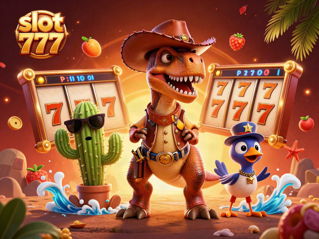 Nikmati permainan slot 777 dengan karakter menarik dan suasana kasino yang dinamis.