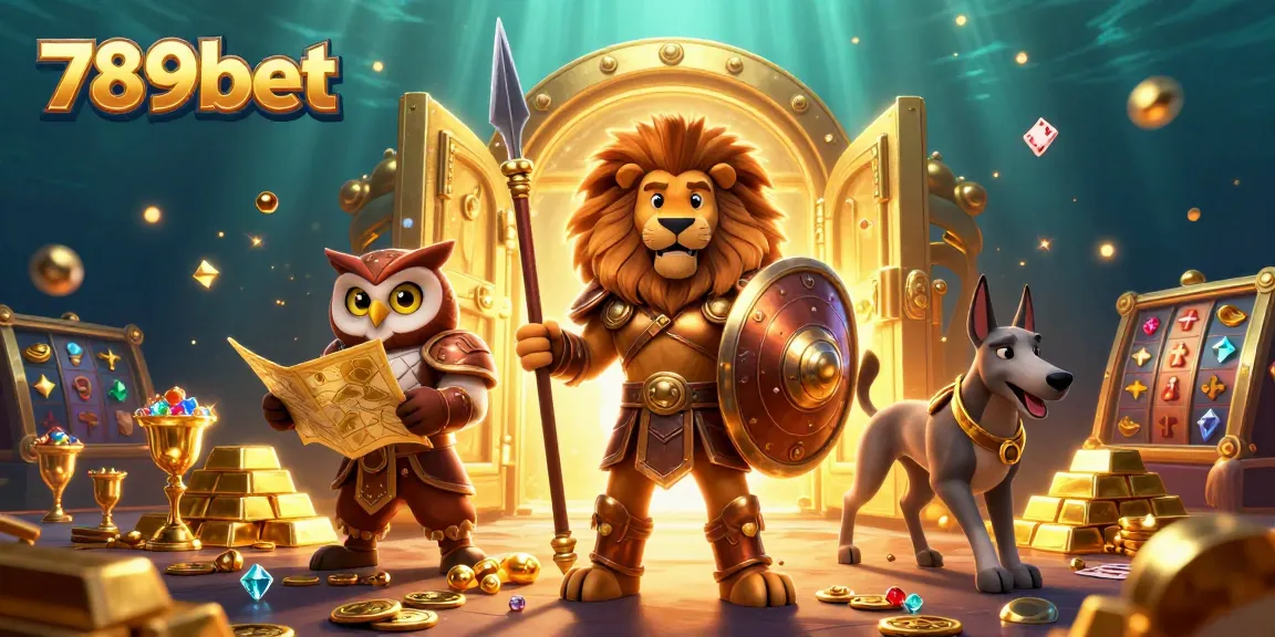 Win big with 789bet in a vibrant 3D casino scene filled with gold, treasure, and excitement.