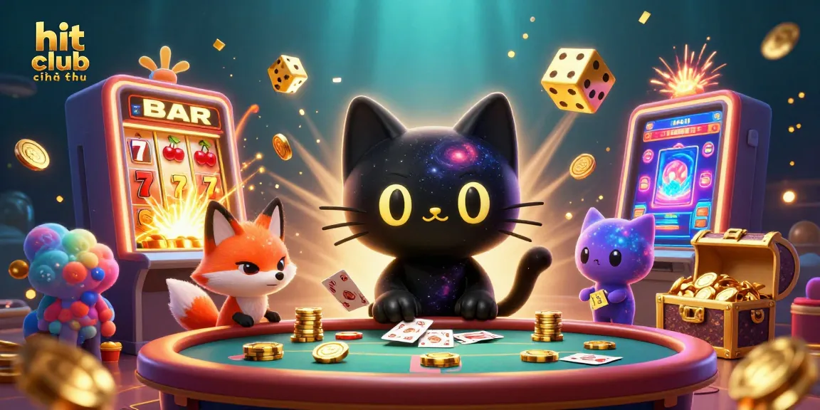 Experience gaming excitement in hit club chính thức as a cosmic cat attracts jackpot winnings and colorful game features.