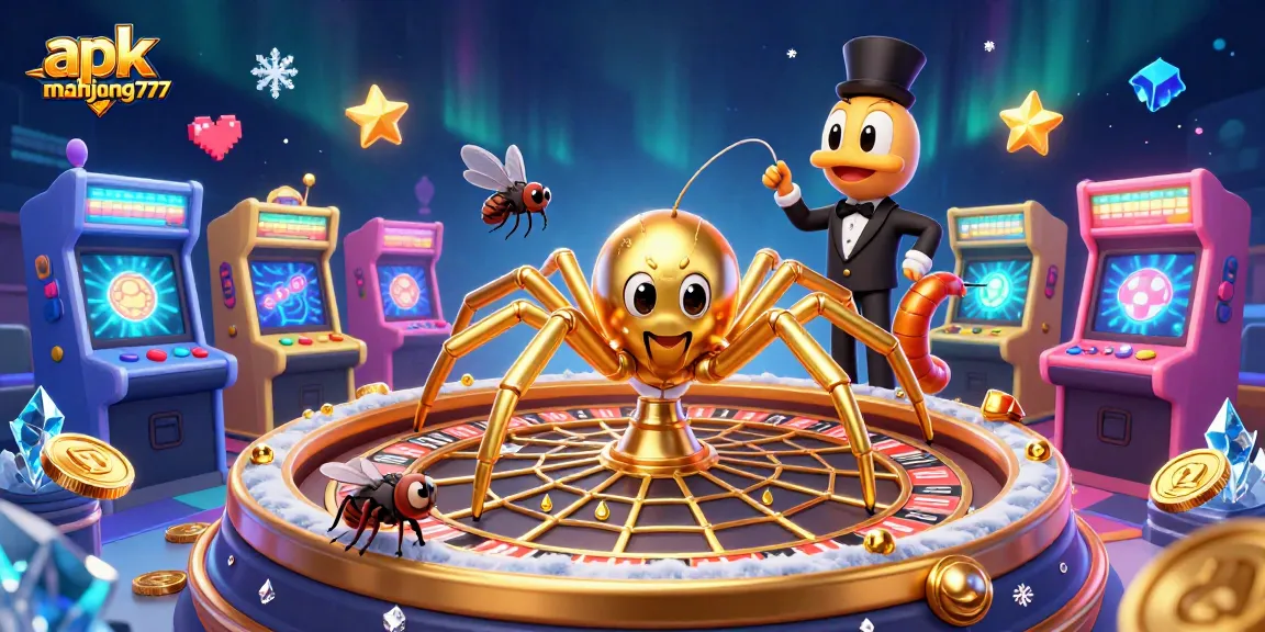 Engage in thrilling gameplay with apk mahjong777, featuring a colorful casino scene with dynamic elements.