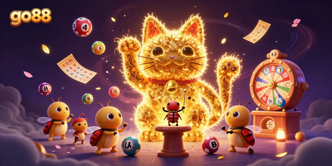 Experience the excitement of go 88 with a vibrant casino-themed illustration featuring dynamic game elements.