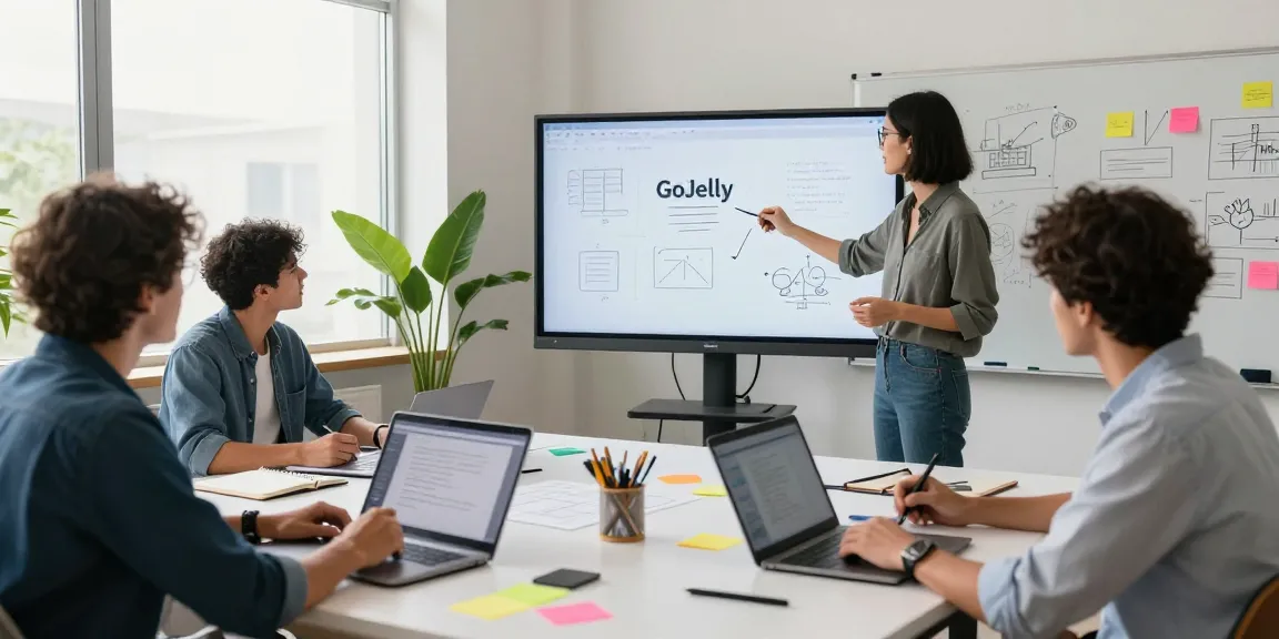 Collaboration at its best with mixboard ai in a vibrant workspace, showcasing brainstorming teams digitally connecting ideas.