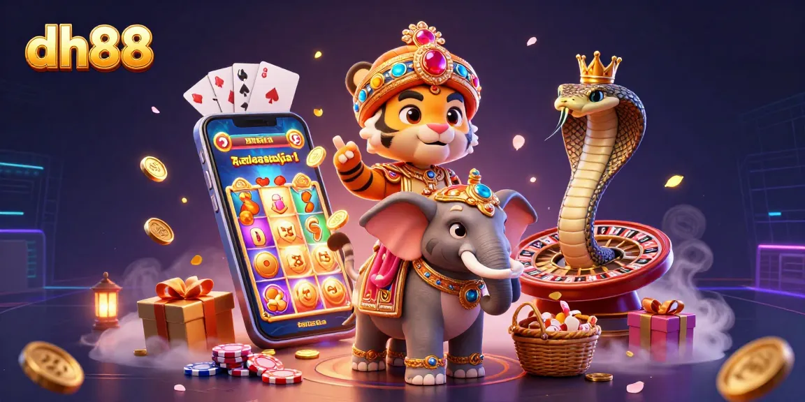 Experience the thrill of dh88 with vibrant slot games and luxury elements in this dynamic scene.