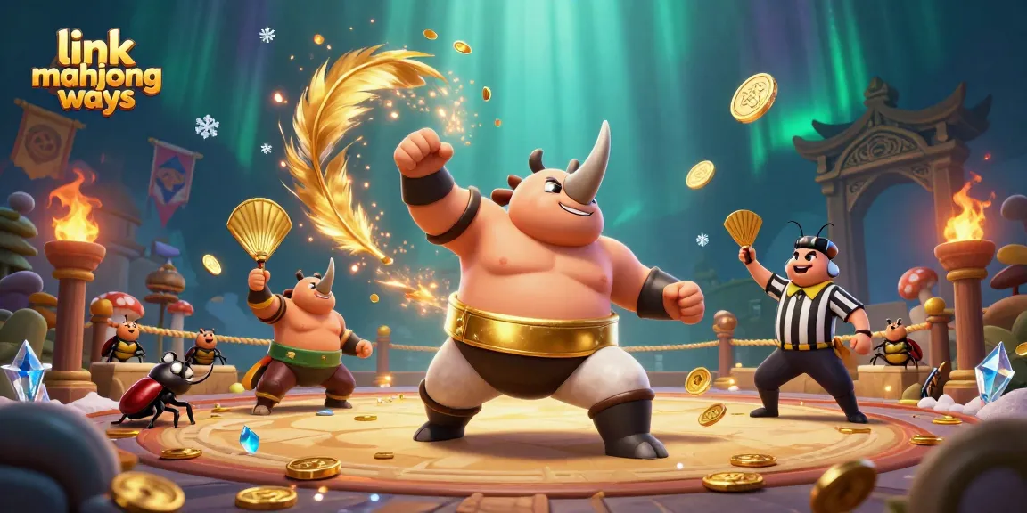 Win big with link mahjong ways in an ultra-detailed casino battle arena featuring exciting game elements.