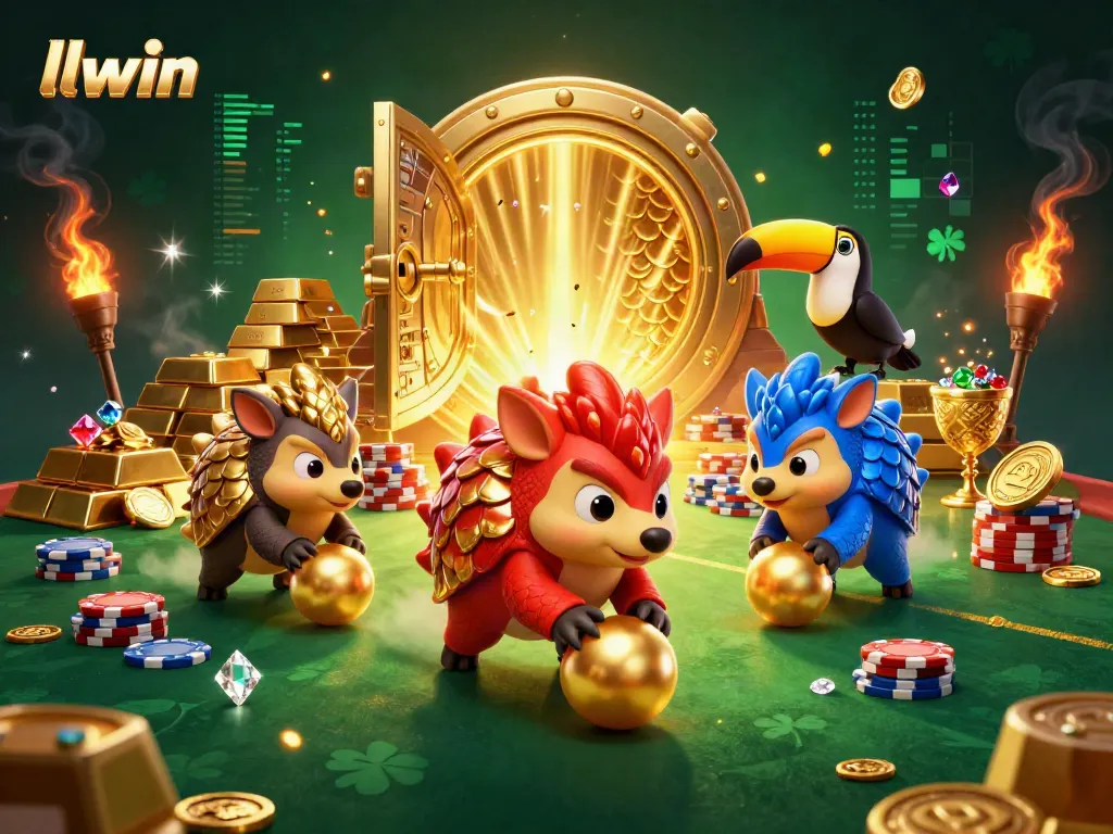 Experience thrilling moments at llwin with playful pangolins rolling through poker chips.