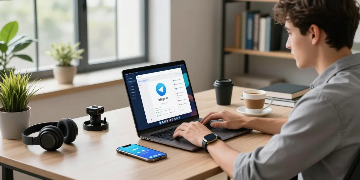 Seamless integration of telegram中文版下载 on a modern tech workspace setup, showcasing productivity and innovation.