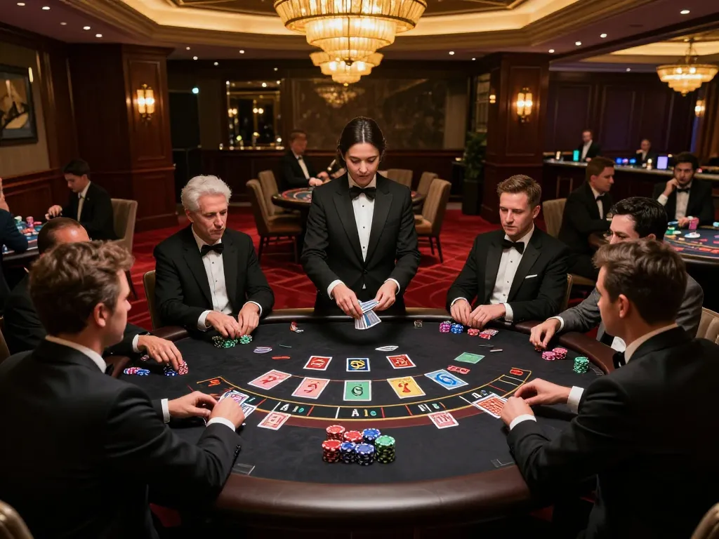 388bet players engaged in high-stakes blackjack action at a luxurious casino table.