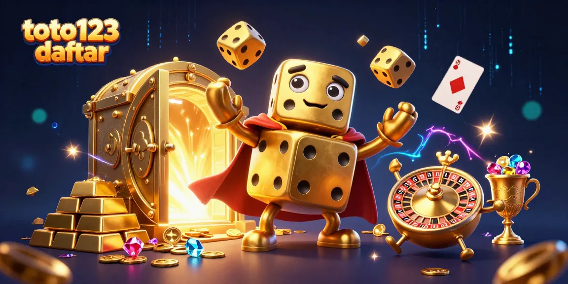 Experience thrilling gameplay with toto123 daftar in a dynamic 3D casino illustration filled with golden treasures.