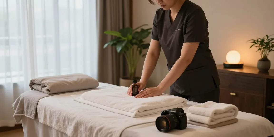 Experience 도봉구출장마사지 in a serene massage room with essential oils and calming ambiance.