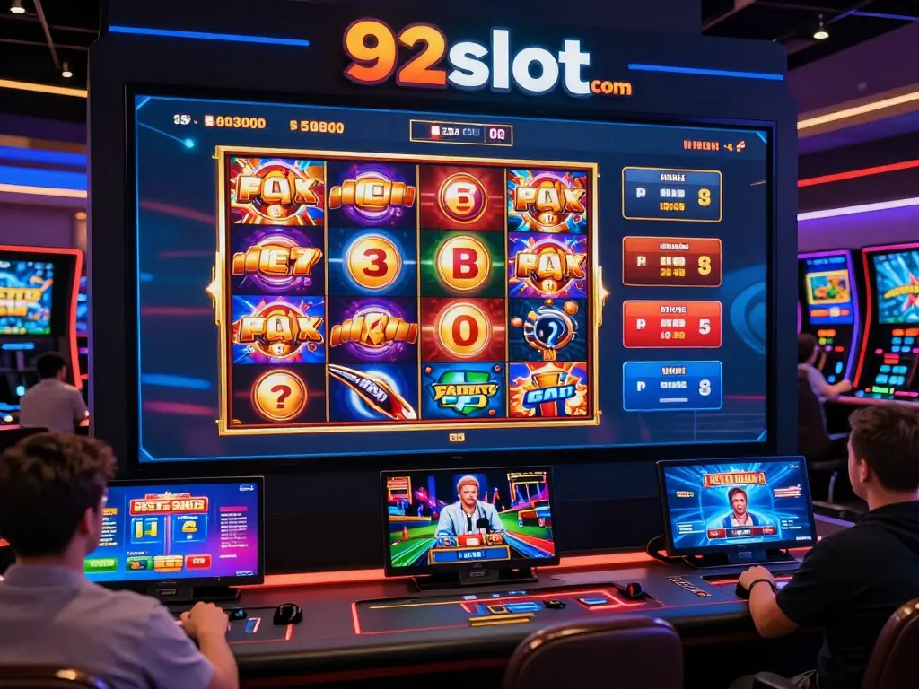 Playing interactive slot games on 92slot com's online casino platform, showcasing exciting gameplay features.