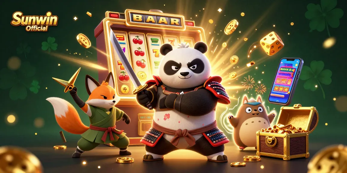 Play exciting games with Sunwin Official, featuring vibrant characters and dynamic casino elements.