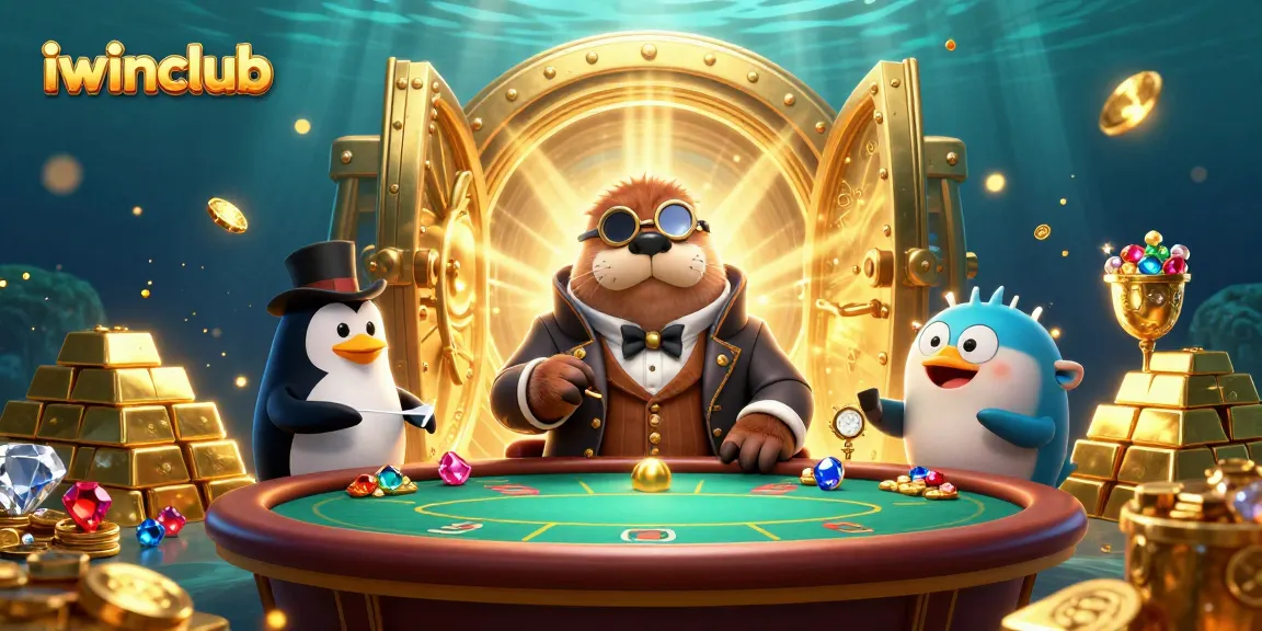 Engage with iwinclub's exciting underwater poker game with whimsical characters and dazzling treasure.