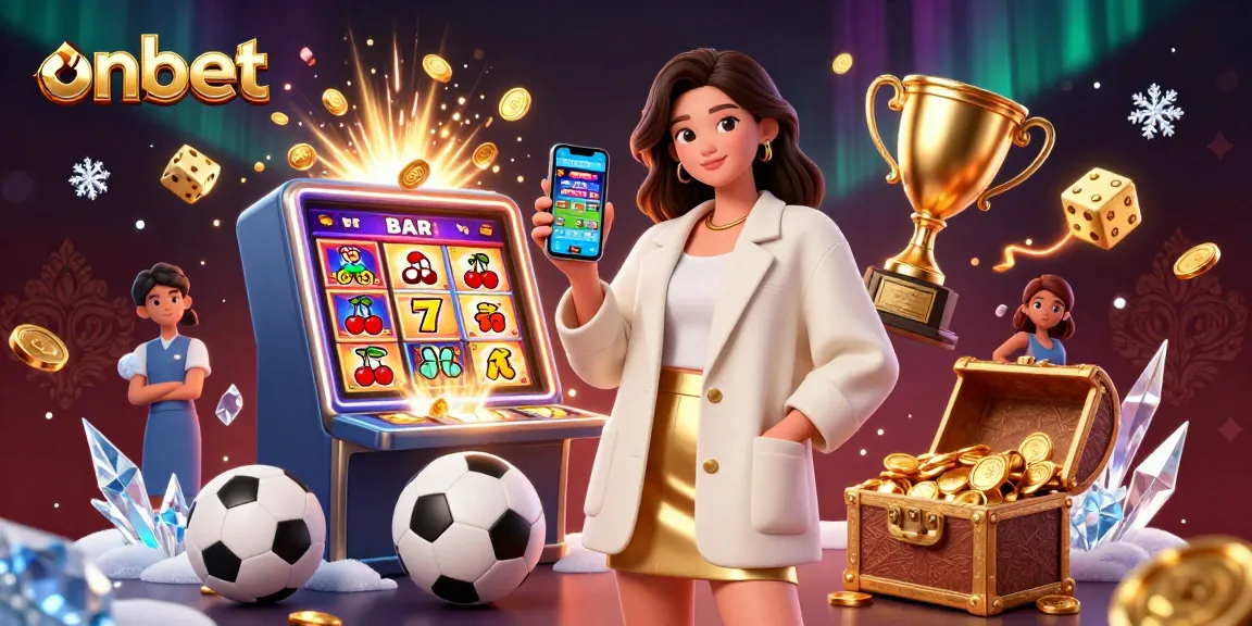 Experience the thrill of onbet with advanced betting technology displayed by a friendly Asian woman.