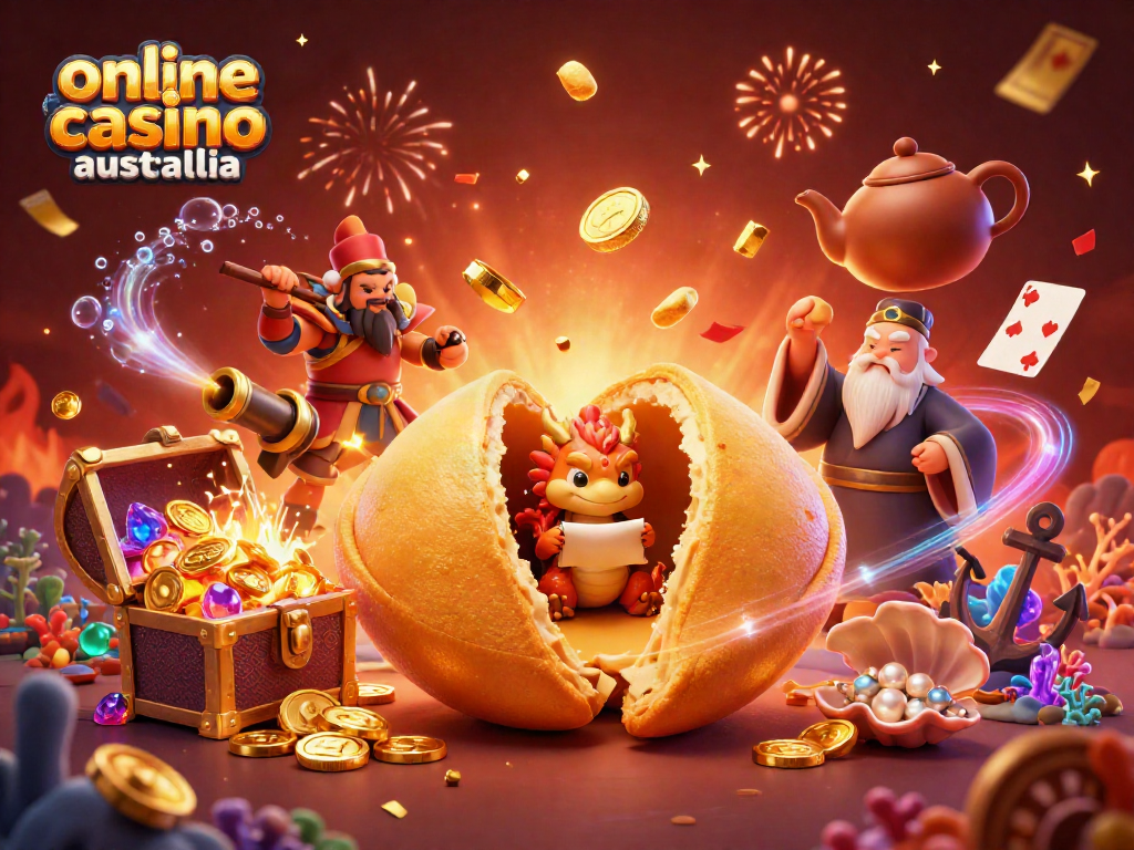 Engage in thrilling experiences at online casino Australia with vibrant animated characters and a magical setting.