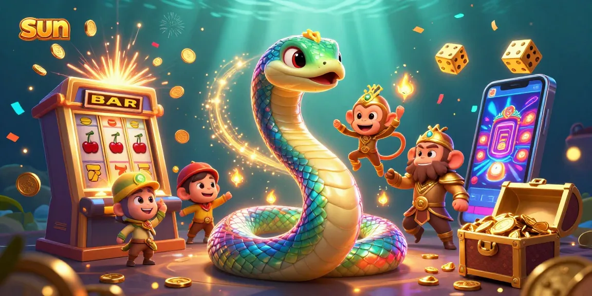 Spin and win with the sun-themed 3D casino adventure featuring vibrant characters and game elements.