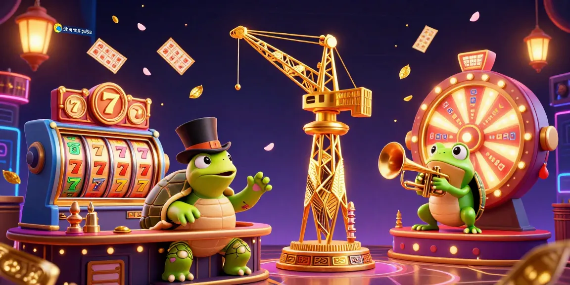 Situs slot pulsa vibrant casino scene with slot reels, jackpot counters, and dynamic characters.