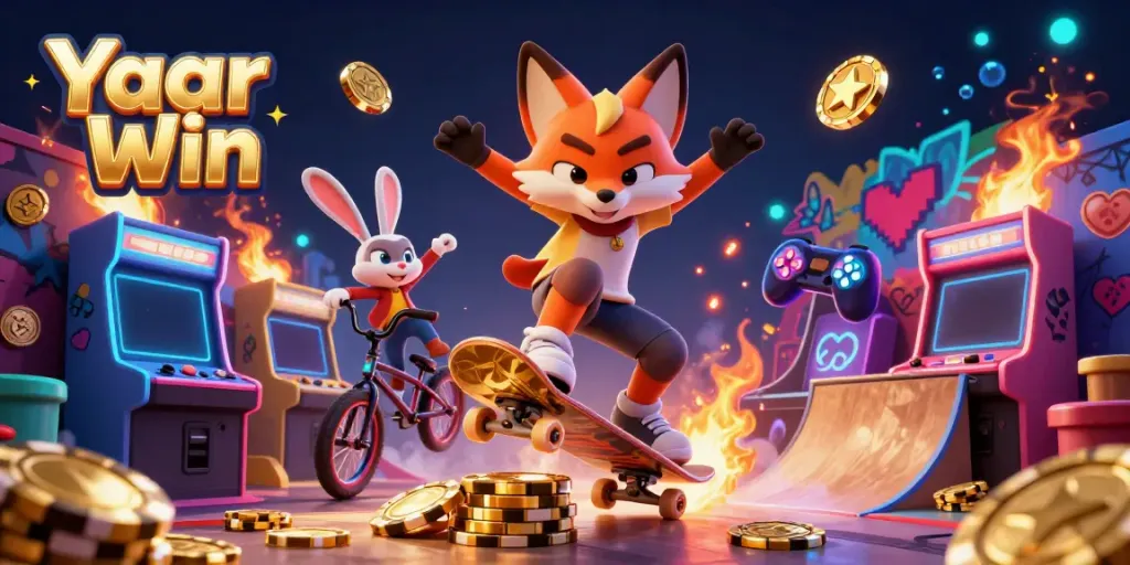 Experience Yaar Win with thrilling gameplay featuring dynamic characters and rich casino visuals.