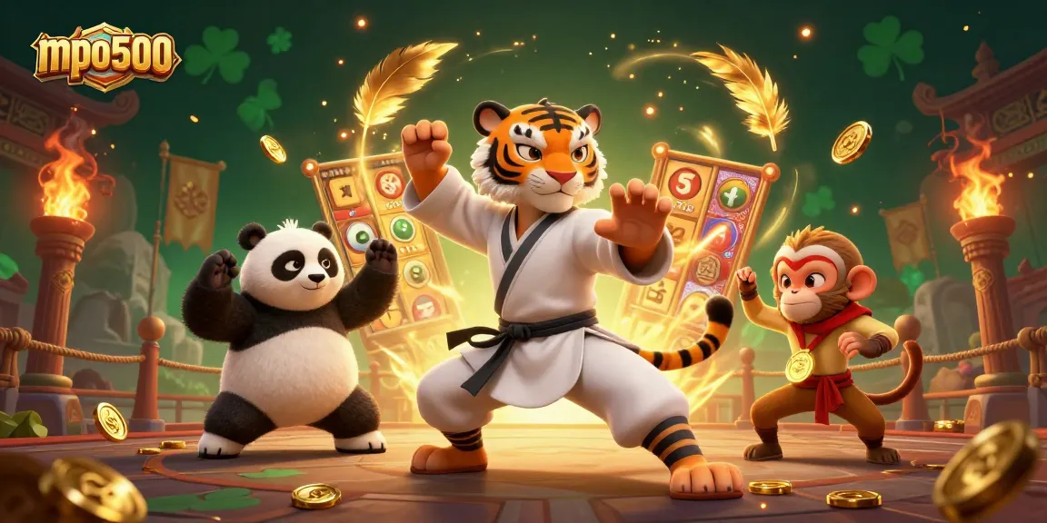 MPO500 platform showcases engaging slot action with vibrant characters and winning elements.