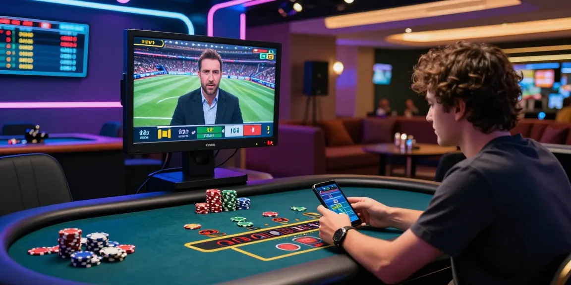 Engaging scene at an online gambling platform, showcasing live casino action with players and vibrant ambiance, ideal for 更多資訊 on betting strategies.