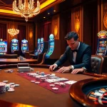 Experience the thrill of 555win at a luxurious casino table with poker chips and cards.