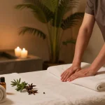 Swedish massage technique with a professional therapist in a serene spa setting, promoting relaxation and wellness.