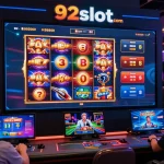 Playing interactive slot games on 92slot com's online casino platform, showcasing exciting gameplay features.