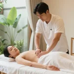 Experience the rejuvenating effects of 구로마사지 in a tranquil wellness studio with soothing atmosphere.