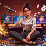 Experience thrilling gaming action with UFABET in an ultra-detailed casino scene featuring vibrant graphics and exciting gameplay.