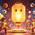 Experience thrilling gameplay at Jai club with dynamic elements including sports balls and a majestic golden lantern.