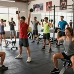 Bodybuilders focusing on workouts, showcasing effective Deus Medical Steroids for optimal performance.