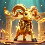 Experience thrilling gameplay with sun win in a vibrant 3D casino scene featuring a golden ram and dynamic elements.