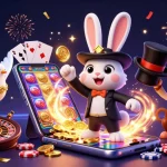 Experience the thrill of slot gacor maxwin with animated casino characters celebrating wins amidst confetti and sparkling effects.