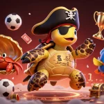 Engage in judi bola online through thrilling sports betting, showcasing vibrant characters in an exciting casino scene.