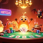 Experience the vibrant world of HITCLUB as glowworms illuminate a lively casino scene with poker action.